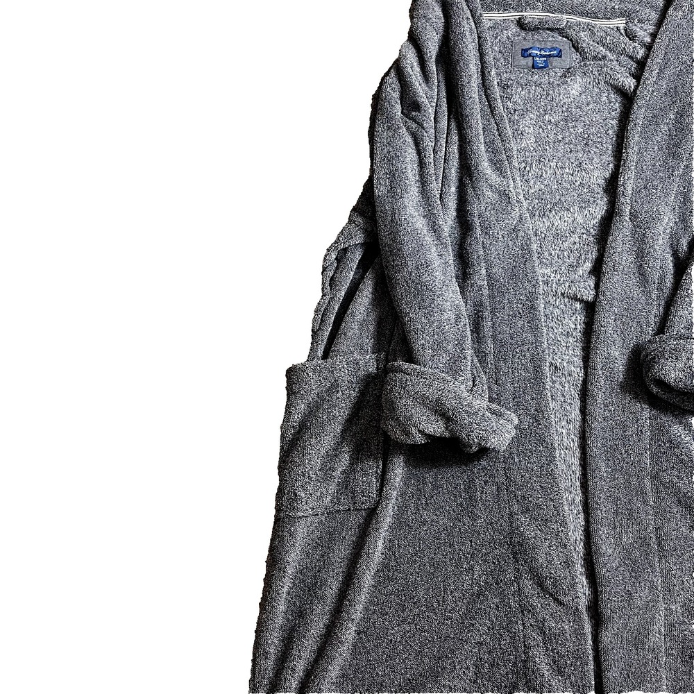 Tommy Bahama Robe Gray Men's Size Large Sleepwear Lounge Soft Polyester Pockets - Picture 2 of 16